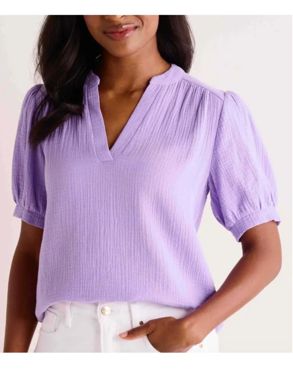 Avara Tammy Gauze Top in Lilac